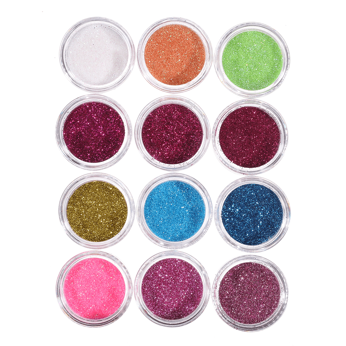 Full Set of Crystal Powder White Powder Transparent Set 12 Color Glitter Nail Art Set