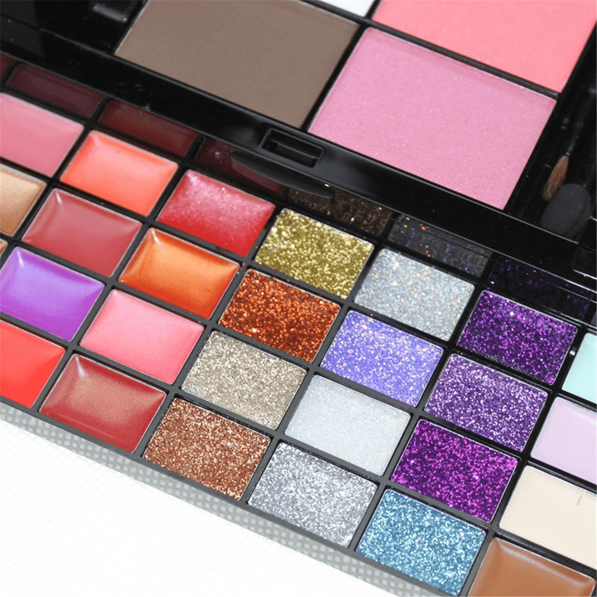 74 Color Eye Shadow Set Lip Gloss Blush Foundation Cream Glitter Eye Shadow Palette Makeup Set