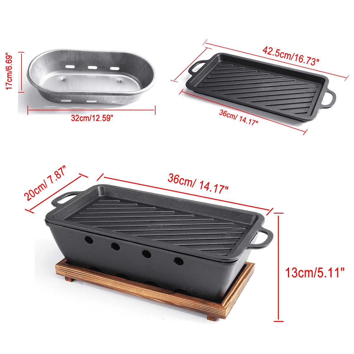 36*13*20CM Outdoor Mini BBQ Holzkohle Grill Barbecue Kits für Garten Hof Party