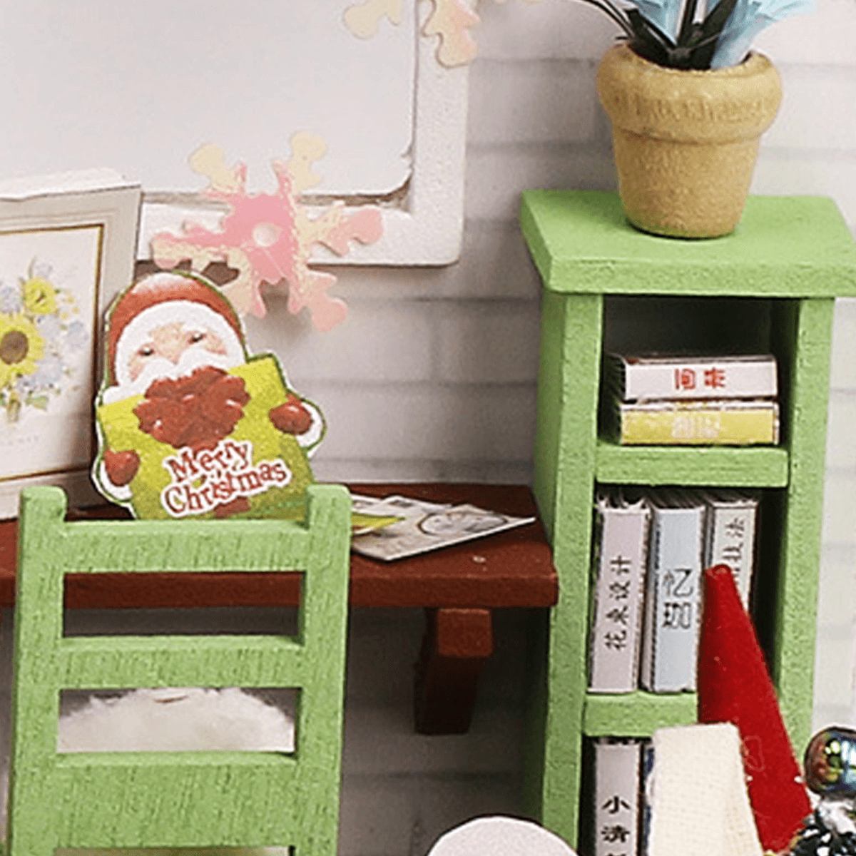 Wooden Bedroom DIY Handmade Assemble Doll House Miniature Furniture Kit Education Toy with LED Light for Collection Birthday Gift