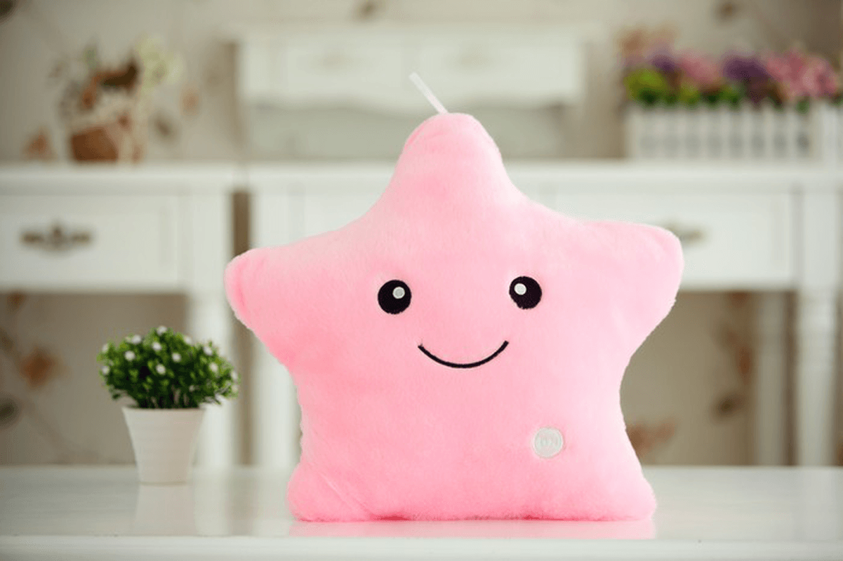 Smile Star LED Flash Light Stuffed Cushion Soft Cotton Plush Throw Pillow Decor Children Valentines Gift Toy