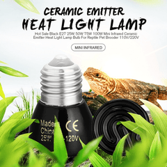 25W/50W/75W/100W Pet Reptile Far Infrared Ceramic Emitter Heat Lamp Bulb for Reptile Pet Brooder