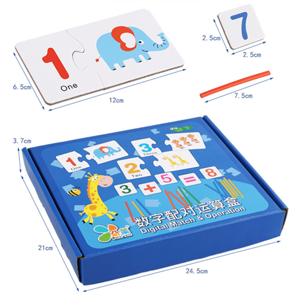 Digital Matching Box 3-6 Years Old Children Math Enlightenment Counting Stick Learning Early Learning Indoor Toys