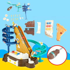 Simulation DIY Hand-Make Screw Nut Assembly Roller Coasters Puzzle Early Educational Toy Set for Kids Gift