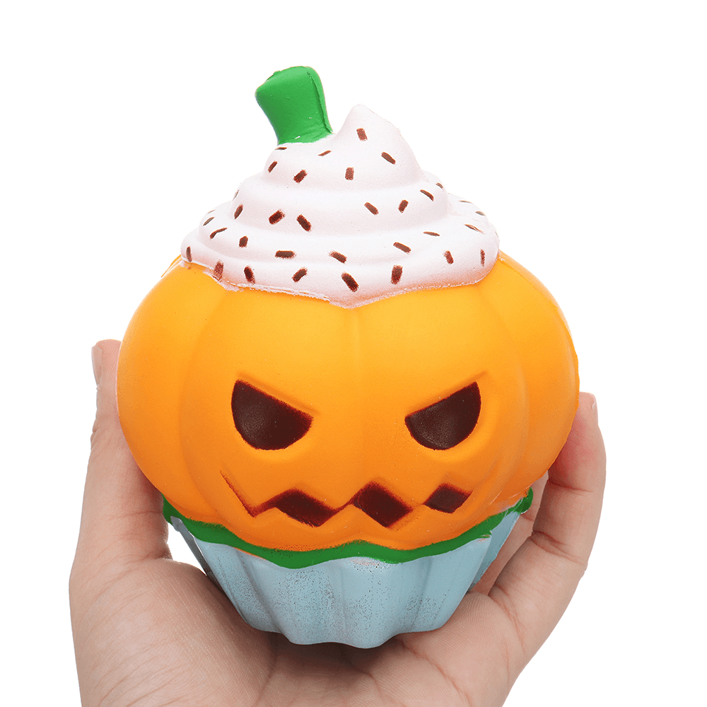 Halloween Pumpkin Ice Cream Squishy 13*10CM Slow Rising Soft Toy Gift Collection with Packaging