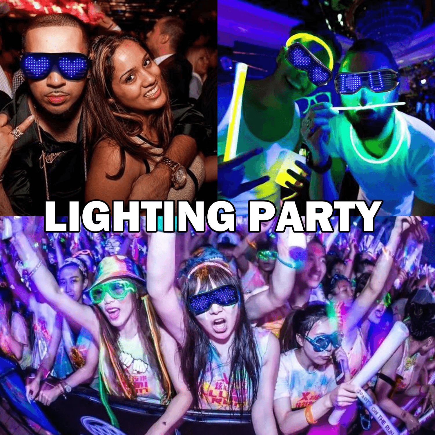 Bluetooth Programmable Text USB Charging LED Display Glasses Dedicated Nightclub DJ Holiday Party Birthday Children'S Toy Gift