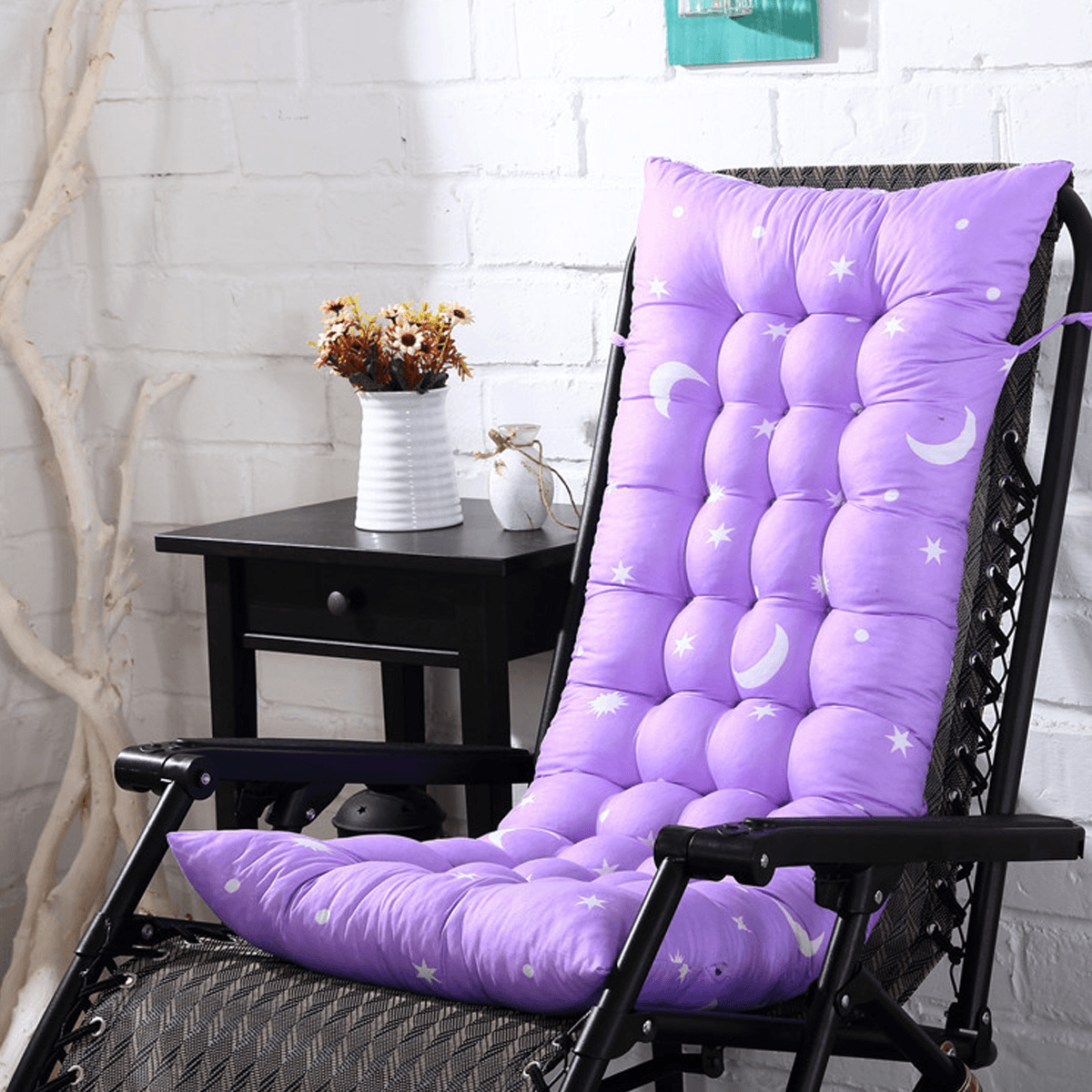 8 Colors 40*110*8Cm Chair Cushion Cotton Soft Sun Lounger Deck Topper Thick Pad