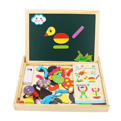 Wooden Magnetic Double-Sided Drawing Board Blocks Children Early Education Toys