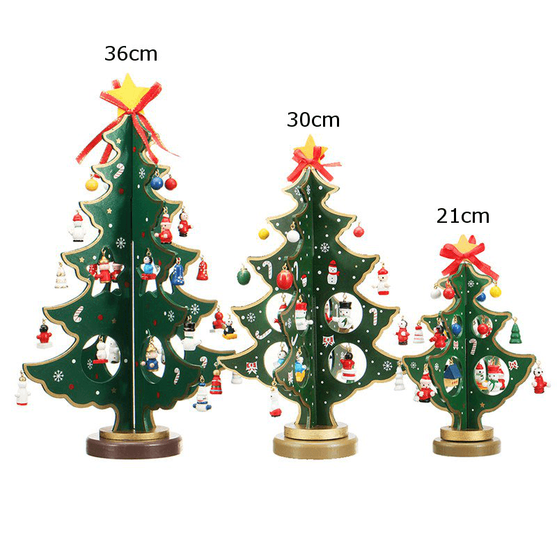 3D Wooden Christmas Tree Table Decoration Hanging Ornament