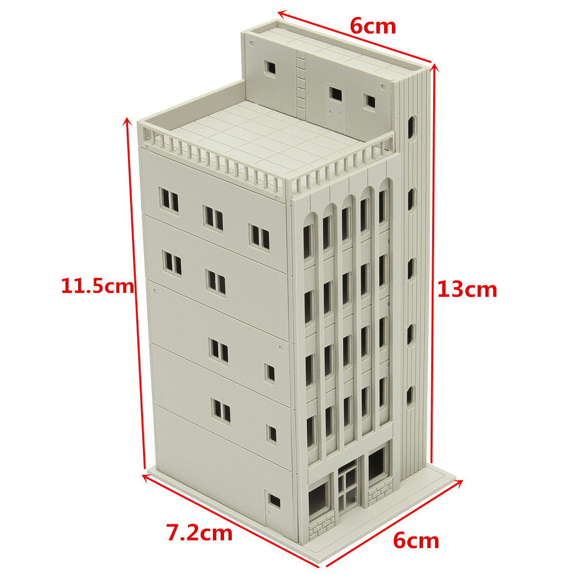 Models Railway Modern 5-Story Commercial Building Unpainted N Scale for GUNDAM