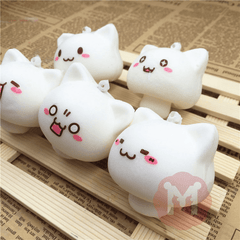 Squishy Toys Mushroom Cat Kawaii Cartoon Cute Face Decor Bag Cell Phone Straps