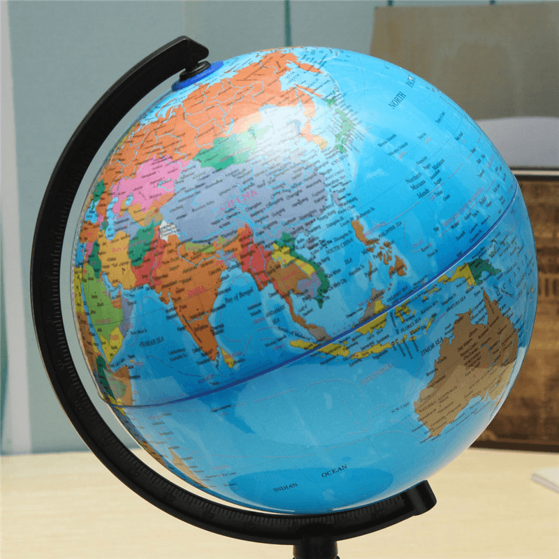 20Cm Blue Ocean World Globe Map with Swivel Stand Geography Educational Toy Gift