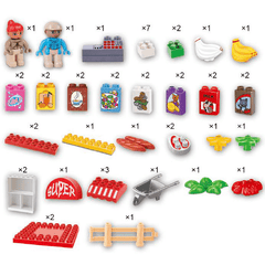 Niniya Supermarket Plastic Toy Building Blocks with Suitcase Educational Toys