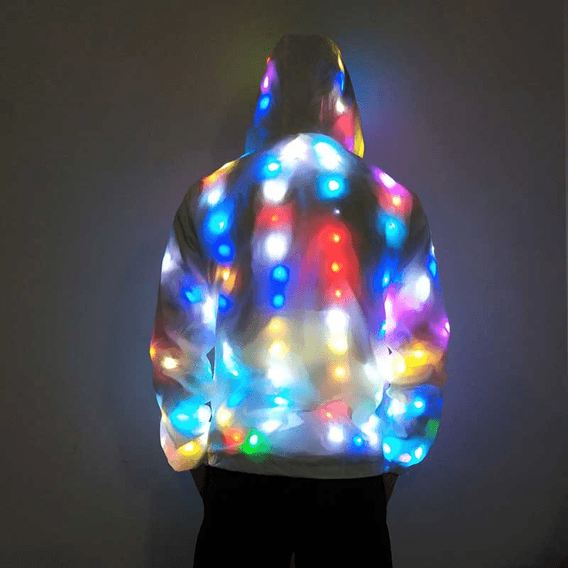 Colorful Leds Halloween Party Light Abrigo Chaqueta Cool Clothing Dance Coat