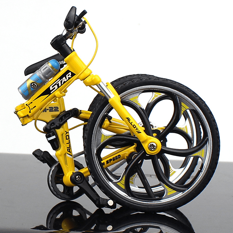 1:10 Mini bicicleta modelo que se puede abrir plegable bicicleta de montaña curva carreras aleación modelo Juguetes