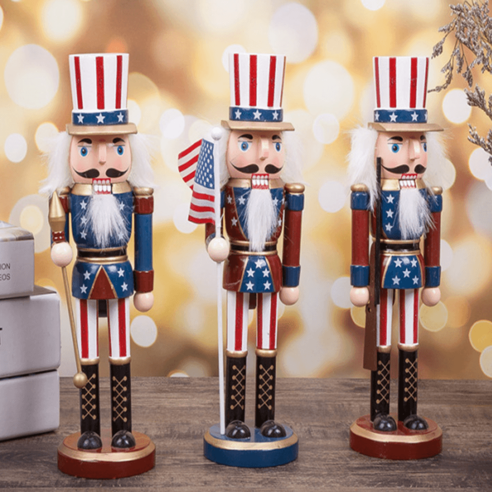 2020 Christmas Decorations Nutcracker Puppet Creative Wooden Handicraft Ornaments Cartoon Children Christmas Gift