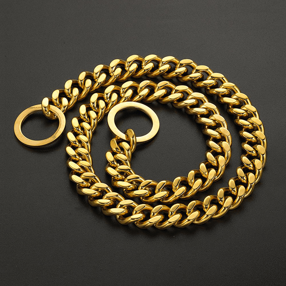 17 mm Edelstahl Goldkette Hundehalskette Haustierhalsband Welpentraining Bordsteinkante