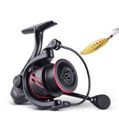 LINNHUE 5.0:1 Max Drag 10Kg Power Fishing Reel Full Metal Spool Spinning Reel Smooth Sea Carp Fishing Reel Black