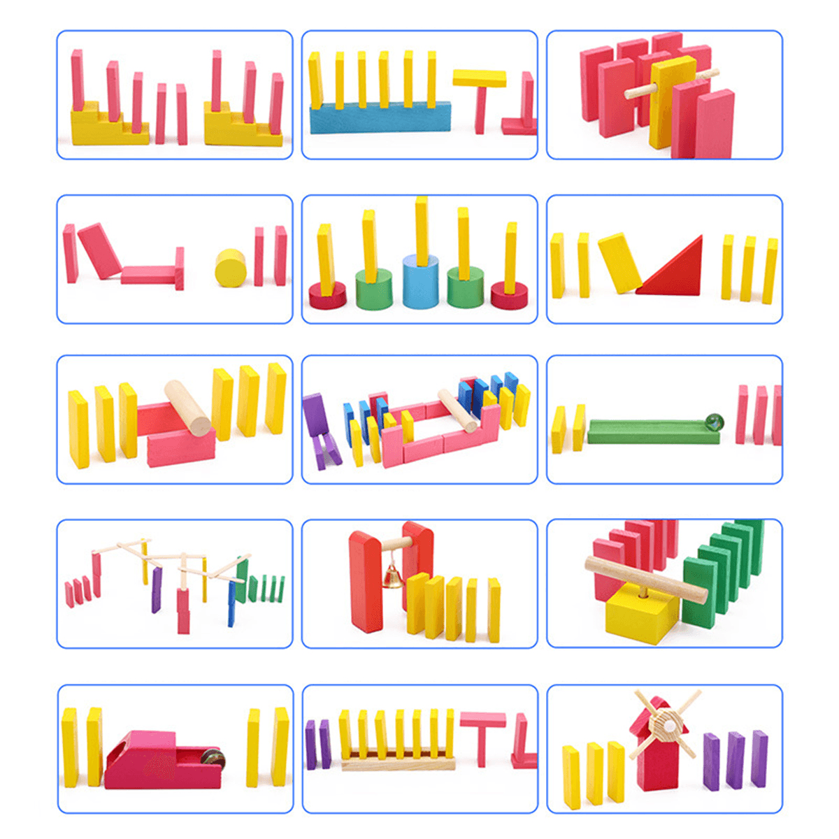 Kreative hölzerne Domino-Regenbogenblöcke, Puzzle, Montessori-Lernspielzeug für Kinder