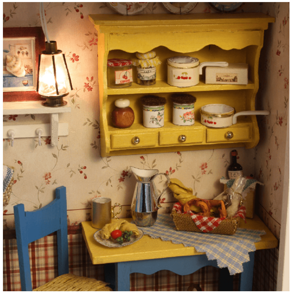 CUTEROOM DIY Puppenhaus Cottage Long Holiday Serie Spielzeug Geschenk Indoor Spielzeug