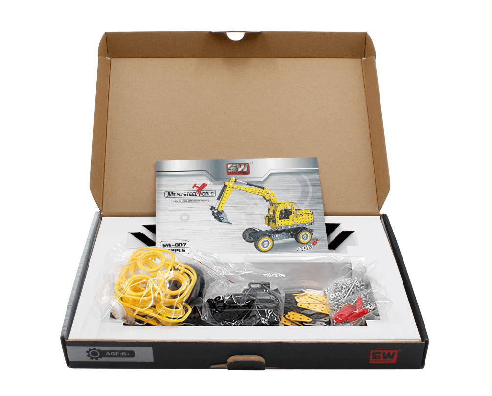 Mofun Excavator Car DIY 3D Metal Puzzle Model Building Stainless Steel Kit 502PCS Toy Gift Decor