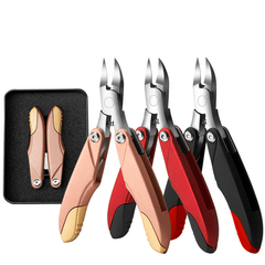 Anself Nail Clippers 3 in 1 Professional Portable Stainless Steel Fold Nail Toenail Nippers for Thick and Ingrown Toenails