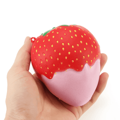 Yunxin Squishy Strawberry with Jam Jumbo 10Cm Soft Slow Rising with Packaging Collection Gift Decor