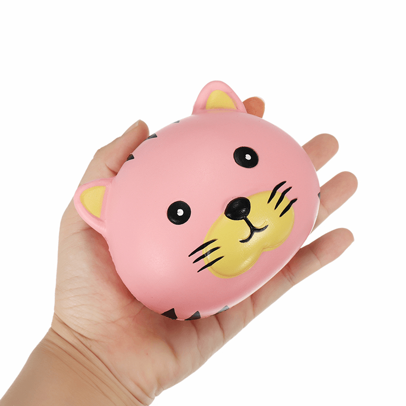 Oriker Squishy Tiger Face Ball Bun 10Cm Soft Sweet Slow Rising Original Packaging Collection Gift