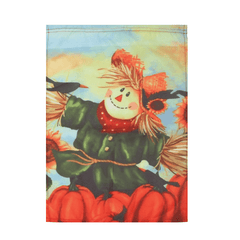 12'' X 18'' Autumn Black Crow Pumpkins Scarecrow & Sunflower Fall Garden Flag Decorations