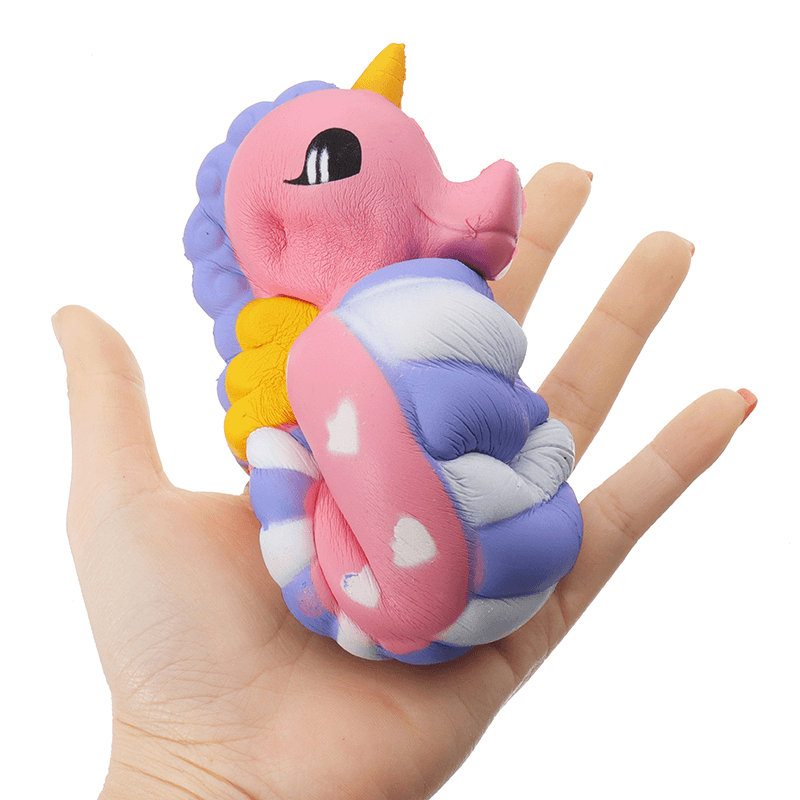 Unicornio Seahorse Squishy 15.5CM Lento Levantamiento Suave Perfumado Pan Pastel Llavero Niños Juguete