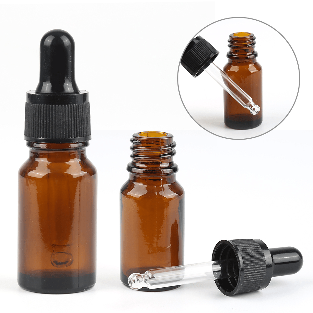 10 ml Pipetten-Tropfflaschen, braune Augentropfer-Flüssigkeitsreagenzflaschen, Aromatherapie-Bernsteinglas-Minitopf, Reisetopf