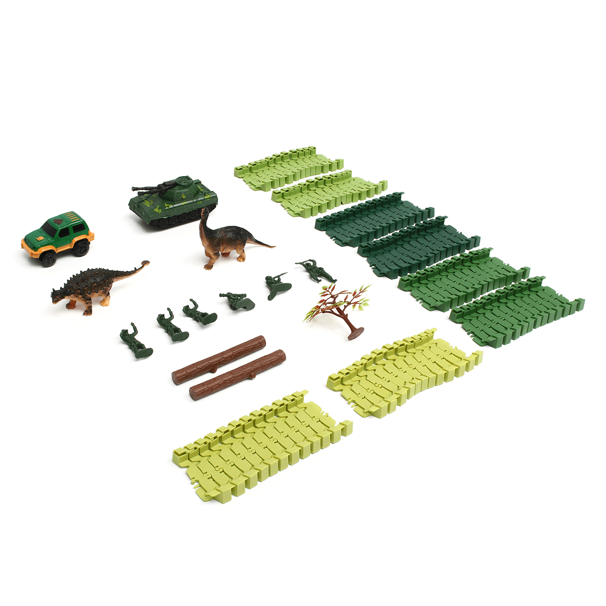 Dinosaur Dino World Childrens Flexible Race Car Track Toys Construction Play-Set Toy