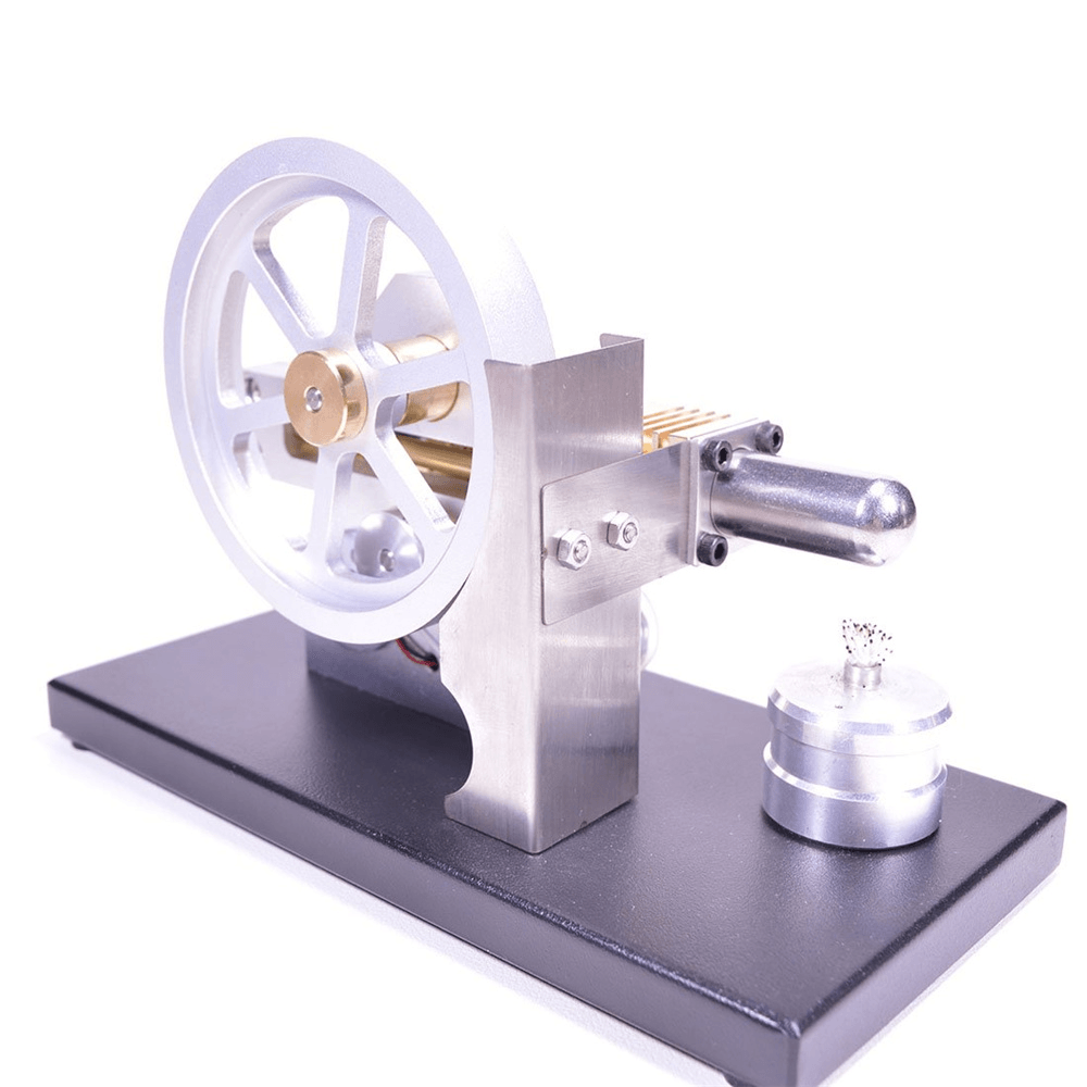 Enjomor Horizontal Gear Drive Hot Air Stirling Engine LED Electricity Generator Model with Voltmeter