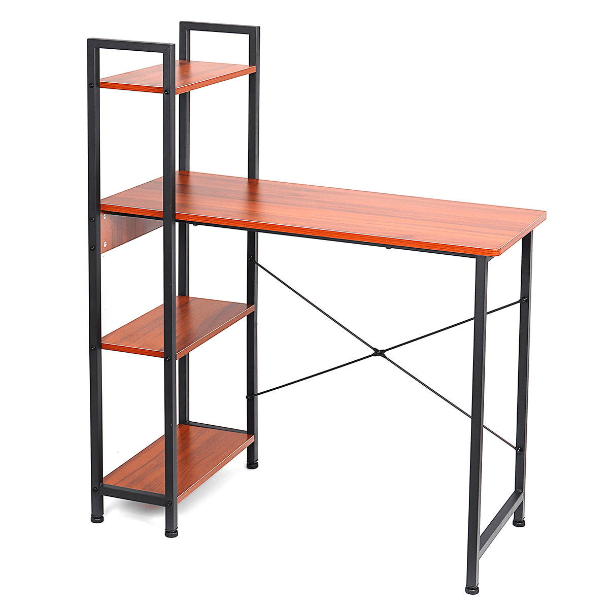 Escritorio para ordenador portátil, escritorio para escribir, mesa de estudio, estantería, estación de trabajo de escritorio con estantes de almacenamiento, muebles de oficina para el hogar