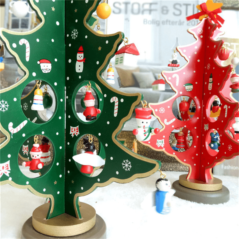 3D Wooden Christmas Tree Table Decoration Hanging Ornament