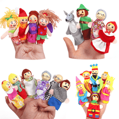 Weihnachten 7 Arten Familien-Fingerpuppen-Set, weiche Stoffpuppe für Kinder, Geschenk für Kinder, Plüschtiere