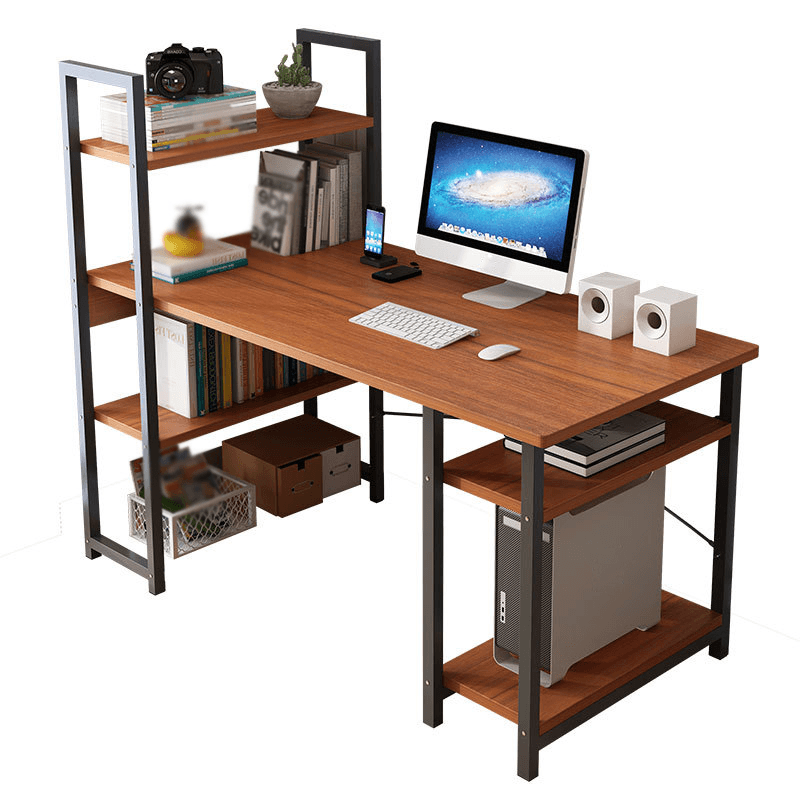 Computer Desktop Desk Simple Desk with Bookshelf Combination One Table Student Simple Home Double Writing Desk for Home Office