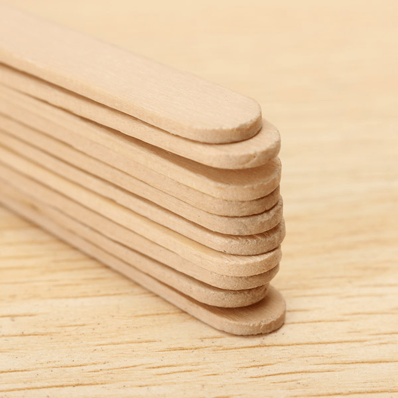 50Pcs a Bundle of Ice Cream Sticks 140 * 10 * 2 Mm Ecru Popsicle Sticks