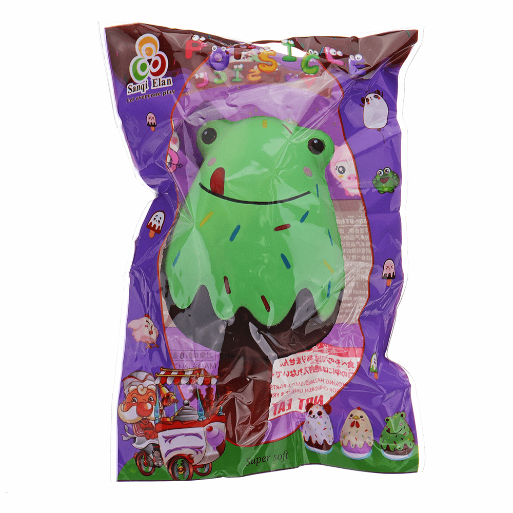 Sanqi Elan Frog Popsicle Ice-Lolly Squishy 12*6CM Licensed Slow Rising Soft Toy with Packaging