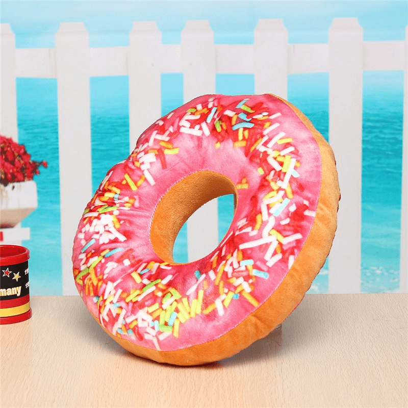 Donut Plush Stuffed Toy Soft Doughnut Food Back Saddle Car Set Kids Gift Decor