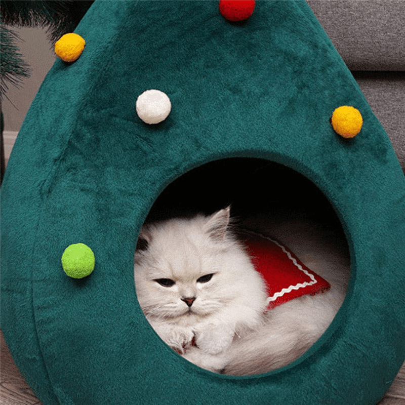 Christmas Tree Cat Litter Kennel Winter Warm Pet Nest Winter Cat House Pet Supplies Pet Bed