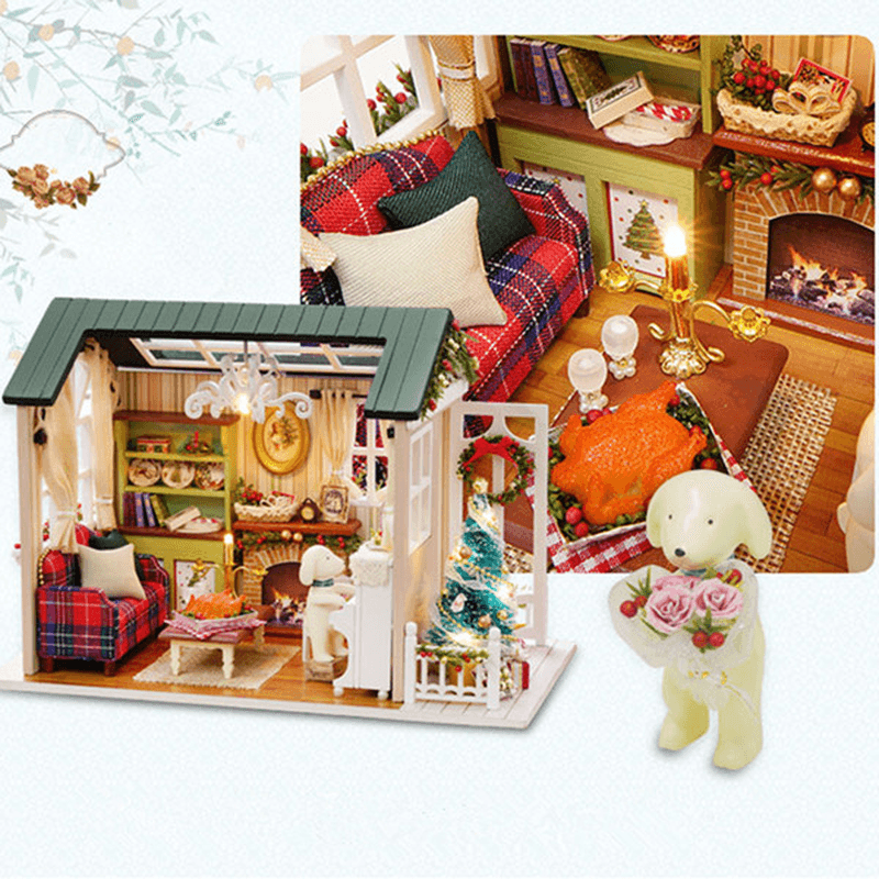 Cuteroom Z-009-A Dollhouse DIY Doll House Kit en miniatura Colección Regalo con luz