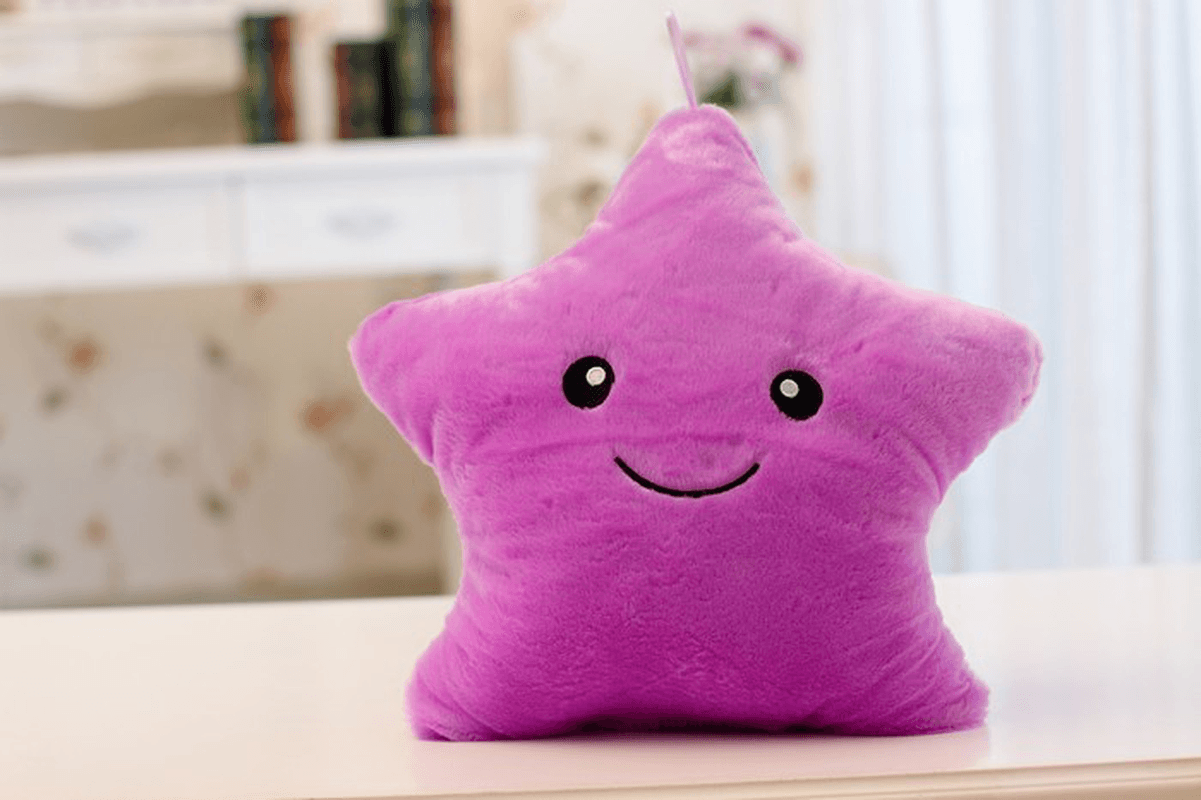 Smile Star LED Flash Light Stuffed Cushion Soft Cotton Plush Throw Pillow Decor Children Valentines Gift Toy