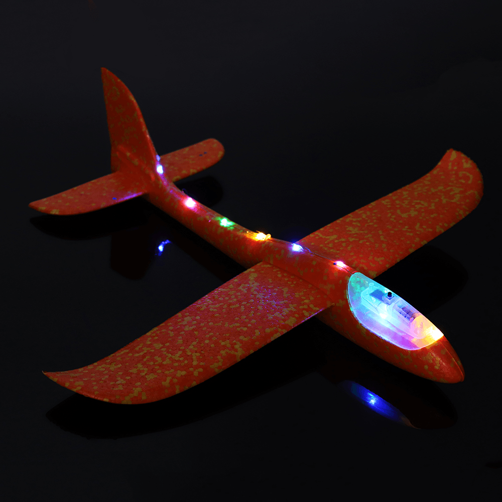 48Cm 19'' Hand Launch Throwing Aircraft Airplane DIY Inertial EPP Plane Toy with LED Light