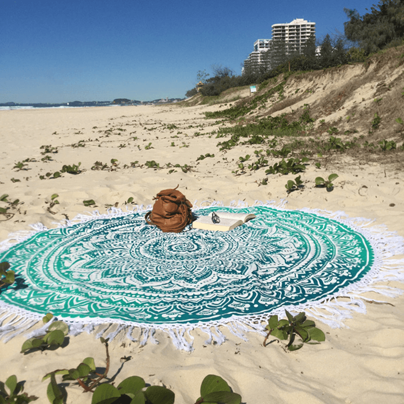 150 cm europäischer Stil, dünnes Polyesterfaser-Strand-Yoga-Handtuch, rundes Bettlaken, Gobelin-Tischdecke