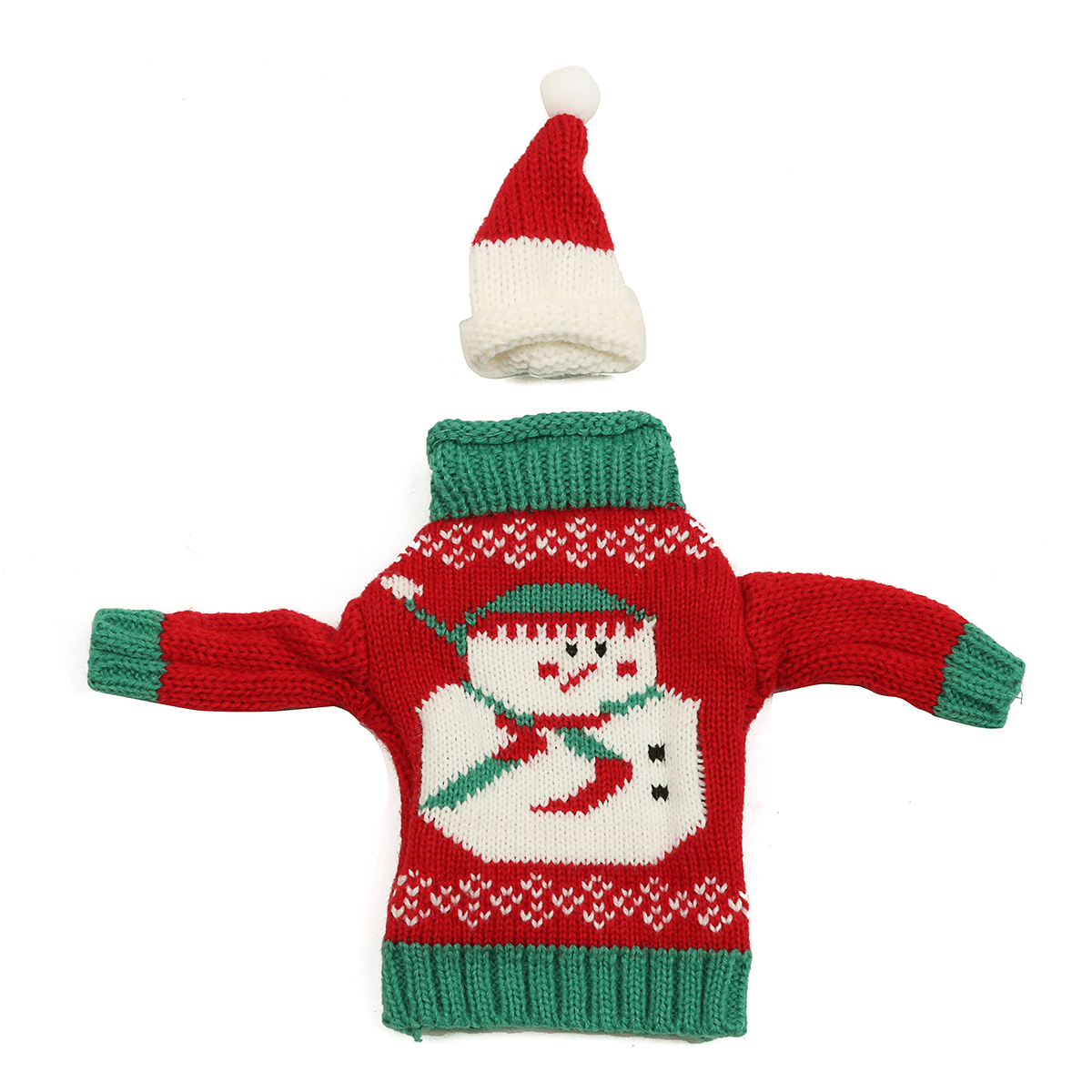 Christmas Knitted Sweater Lid Hat Wine Bottle Cover Wrap Bag Xmas Decoration