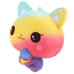 Vlampo Squishy Jumbo Kitten Holding Ice Cream 15CM Licensed Slow Rising with Packaging Collection Gift Toy