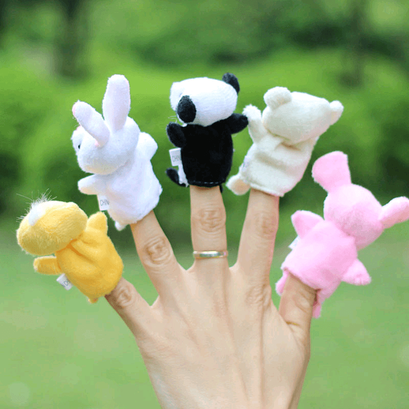 Farm Zoo Animal Finger Puppets Stuffed Plush Toys Bedtime Story Fairy Tale Fable Boys Girls Party To