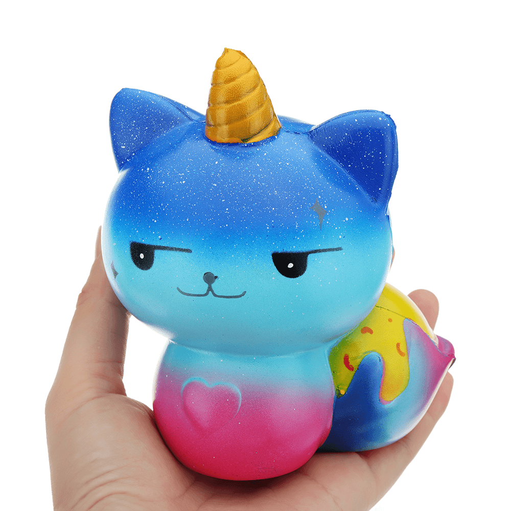 Galaxy Unicorn Cat Squishy 12 * 8.2CM Slow Rising Soft Collection Regalo Decoración Juguete