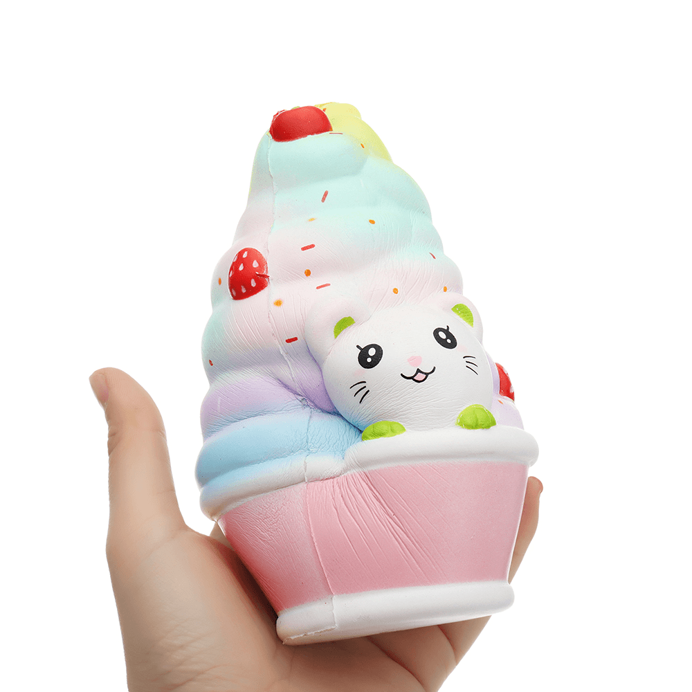 Leilei Cat Ice Cream Squishy 12CM Slow Rising with Packaging Collection Gift Soft Toy